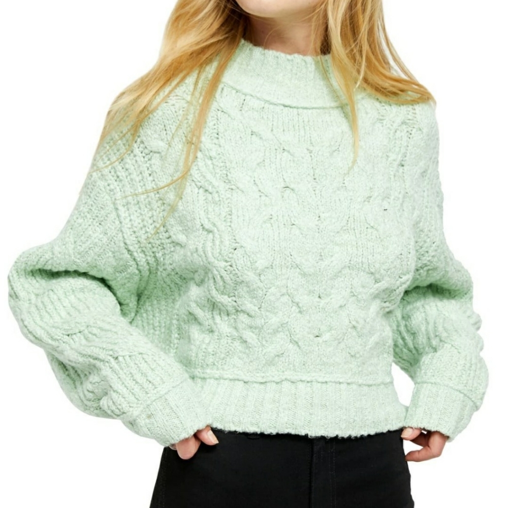 Free People Mint Merry Go Round sweater
